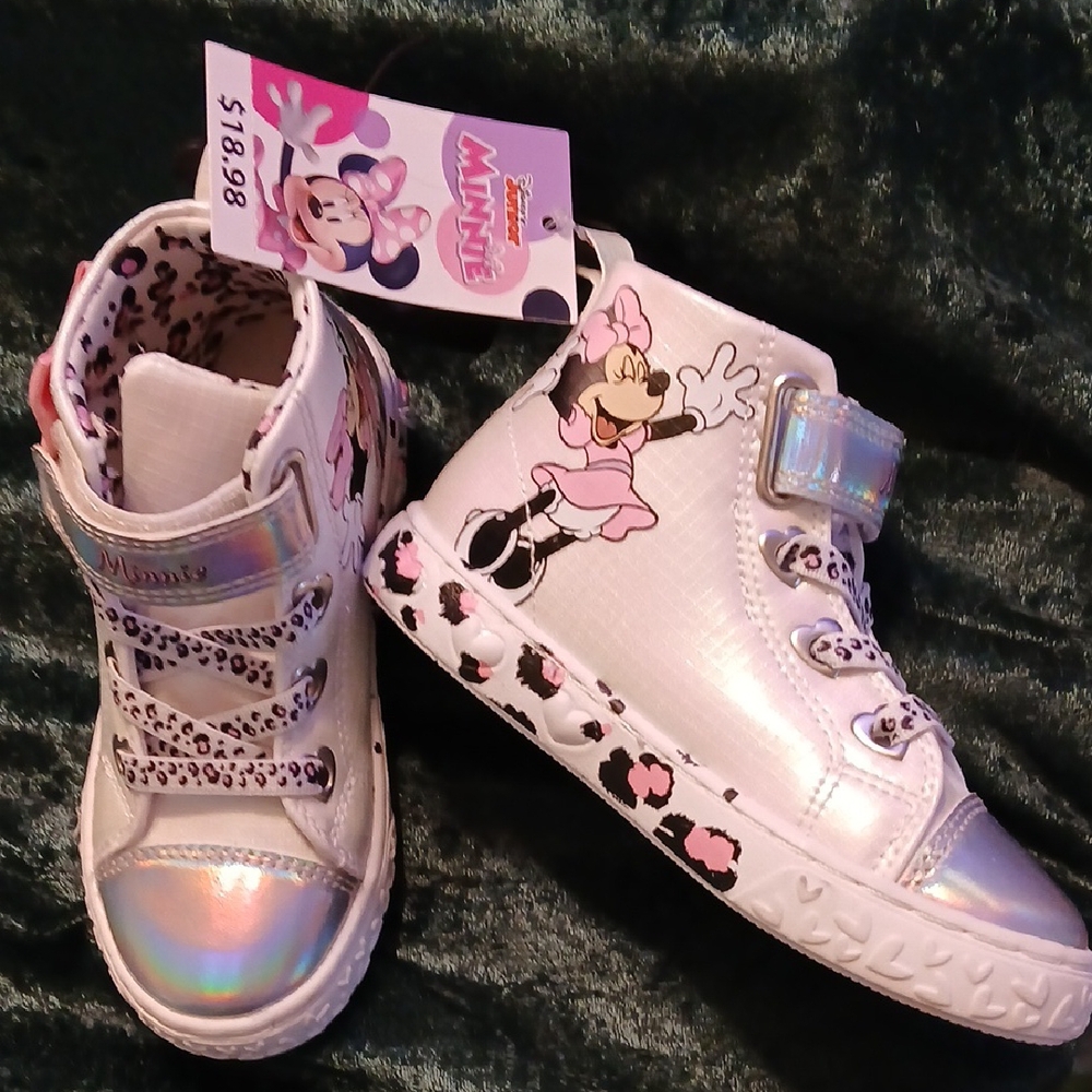 Disney Minnie Mouse Kids Shoes - Silver and Pink Sz 10